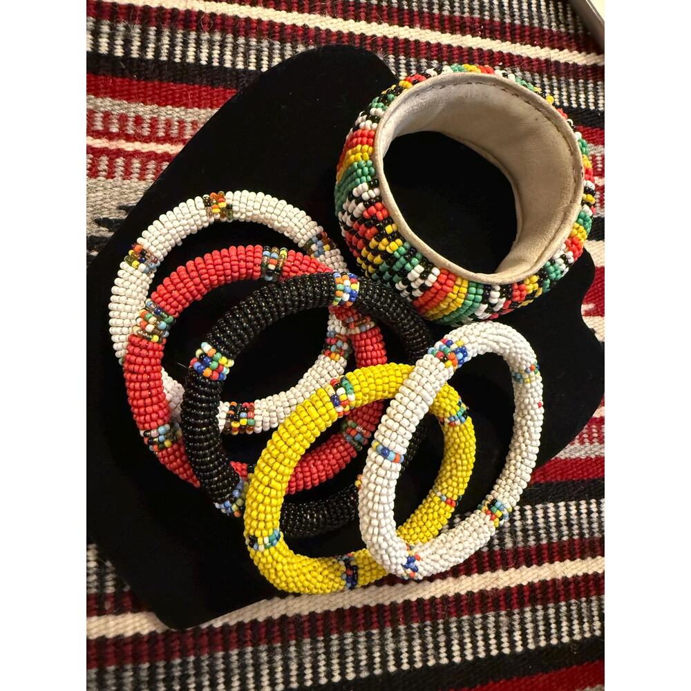 African Beaded Bracelets Bundle of SIX